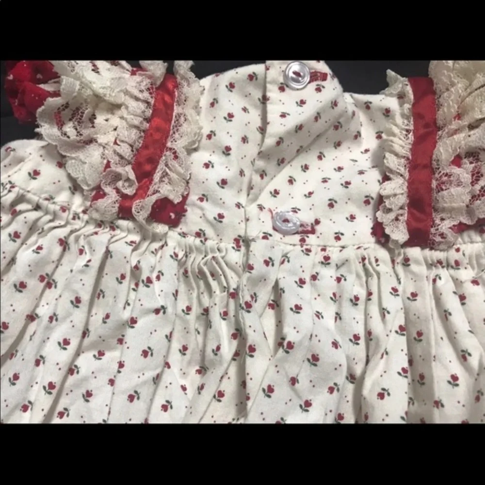 Vintage smocked Christmas dress 6-9 months unbranded